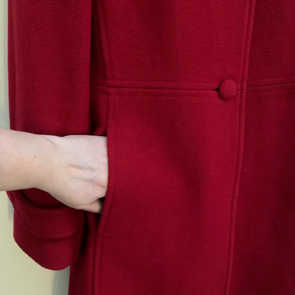 Talbots red wool blend tailored coat . Size 12 - Picture 7 of 16